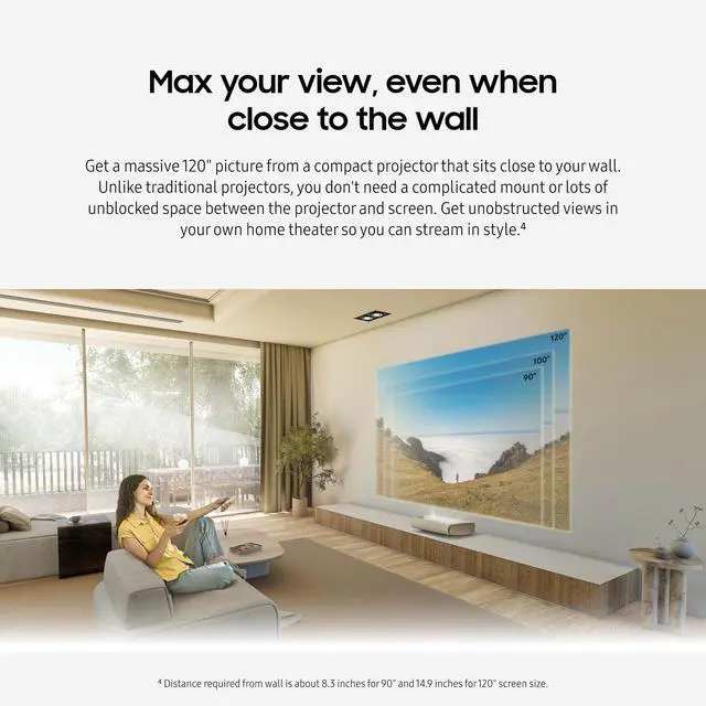 Alt view image 10 of 14 - SAMSUNG 120-Inch Class LPU7D Series The Premiere Ultra Short Throw 4K AI Smart TV Laser Projector for Home Theater w/ Gaming Hub, Vision Boost, Powerful Sound, Alexa Built-In, SP-LPU7DSAXXZA