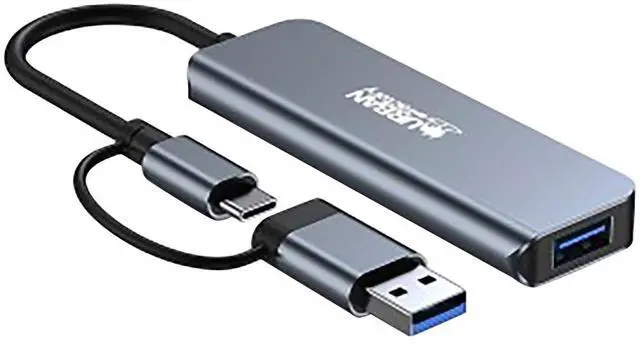 Alt view image 8 of 11 - Urban Factory USB-A/C Hub 4 Ports USB 3.0 - USB 3.2 Gen 1 (3.1 Gen 1) Type-C - 640 MB/s - Notebook, Tablet - 4 USB Port(s)