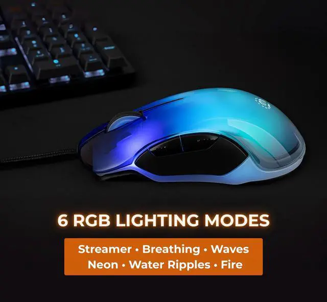 Alt view image 13 of 14 - Manhattan RGB LED Wired Optical USB Mouse - 12800 DPI Precision, 5-Button Design, 6 Switchable Light Modes, Perfect for Gaming & Work - 190381
