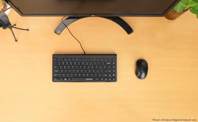 Alt view image 13 of 13 - Manhattan Slim Wired USB Mini Keyboard - Cable Connectivity - USB Type A Interface - 82 Key(s) - Linux, ChromeOS, Windows 7, Windows 8.1, Windows 10, Windows 11 - Notebook, Desktop Computer - PC - ABS