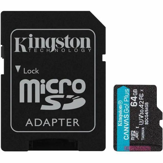 Main image of Kingston 64GB microSDXC Canvas Go Plus Gen4 200MB/s A2 U3 V30 Card + Adapter