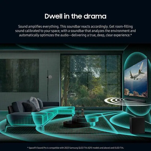 Alt view image 4 of 7 - Samsung HW-Q700C 3.1.2 ch Wireless Dolby ATMOS Sound Bar Speaker Titan Black