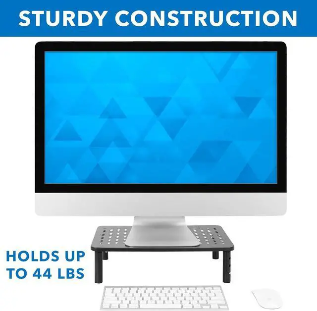 Alt view image 8 of 11 - Mount-It! Adjustable Monitor Riser Stand | 32" Max Screen Size | 44lbs Capacity