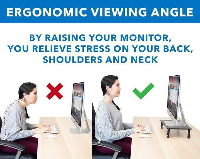 Alt view image 9 of 11 - Mount-It! Adjustable Monitor Riser Stand | 32" Max Screen Size | 44lbs Capacity