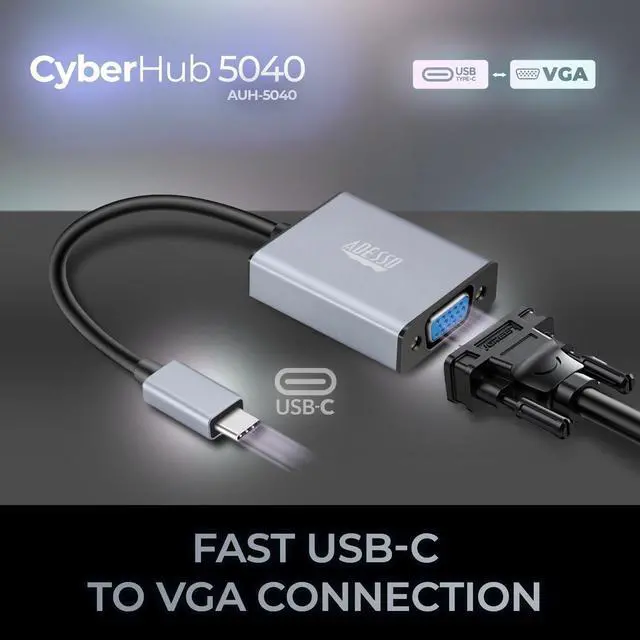 Alt view image 18 of 20 - Adesso USB-C to VGA Adapter