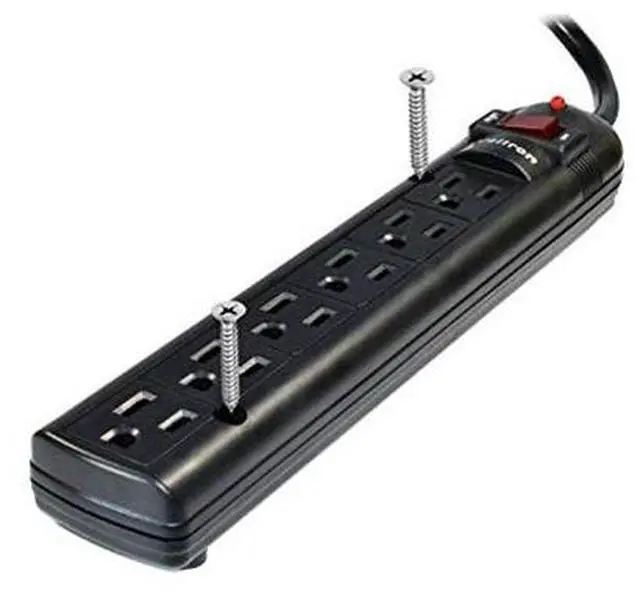 Alt view image 19 of 20 - THIS 6 OUTLET PLASTIC POWER STRIP HAS 750 JOULES, EMI/RFI FILTER AND A 25FT POWE