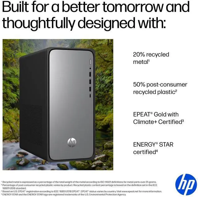 Alt view image 6 of 14 - HP OmniDesk M02-0010 Desktop Computer i3-14100 8GB 512GB SSD W11H B5RK6AAABA