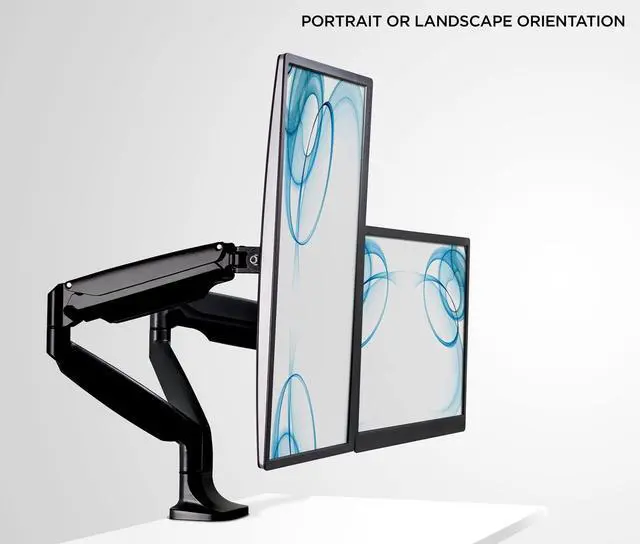 Alt view image 19 of 20 - Mount-It! Height Adjustable Dual Monitor Desk Mount Arms for 13" to 32" Monitors Black (MI-1772-BLACK)