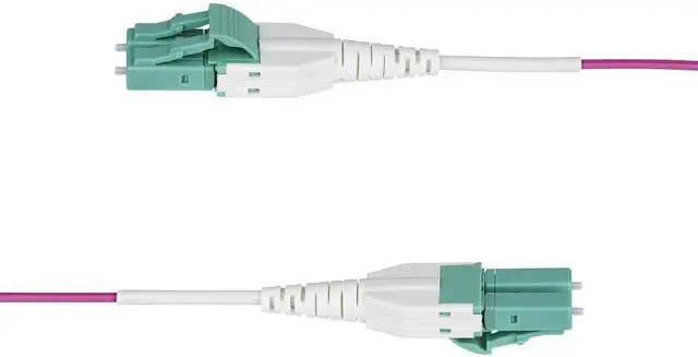 Alt view image 3 of 5 - StarTech 40m 131ft LC to LC UPC OM4 Multimode Fiber Optic Cable Erika Violet 50/125 100G Uniboot Fiber Jumper Cord OFNR Riser