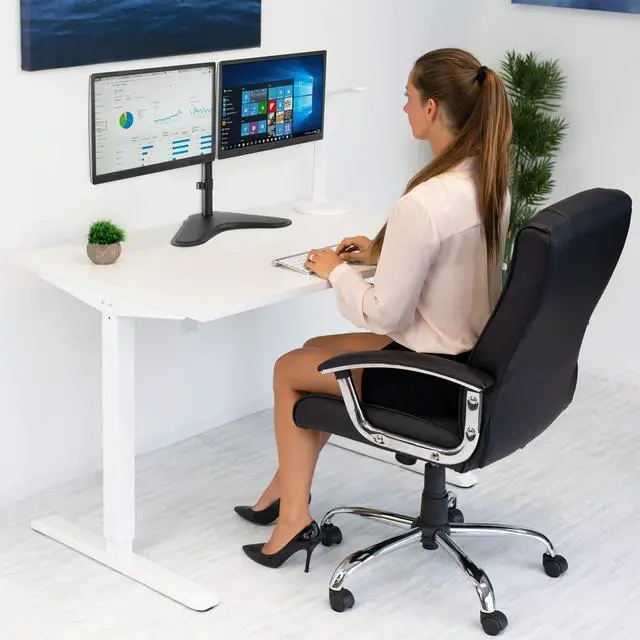 Alt view image 12 of 17 - Mount-It! Dual Monitor Stand | Fits Up to 32" Screens | Full Motion Arms