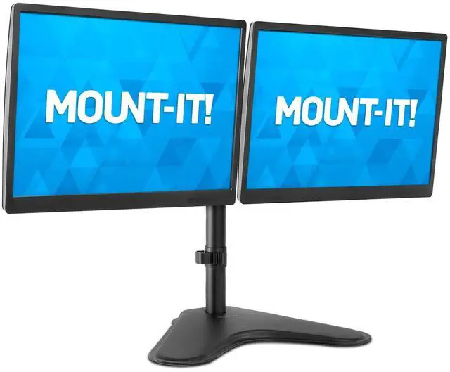 Alt view image 15 of 17 - Mount-It! Dual Monitor Stand | Fits Up to 32" Screens | Full Motion Arms