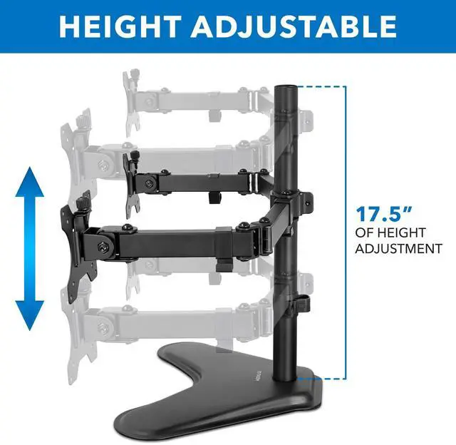 Alt view image 16 of 17 - Mount-It! Dual Monitor Stand | Fits Up to 32" Screens | Full Motion Arms