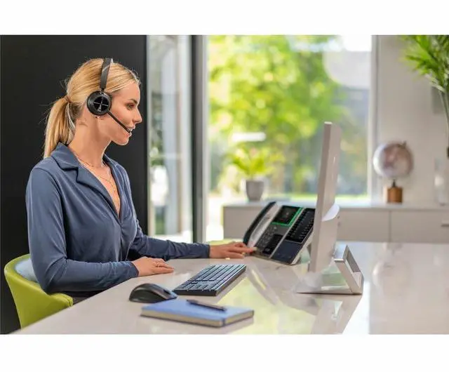 Alt view image 14 of 15 - Poly Bluetooth Office Headset - Microsoft Teams Certification - Mono - USB Type C - Wired/Wireless - Bluetooth - 164 ft - 20 Hz - 20 kHz - Over-the-head - Monaural - Ear-cup - 4.92 ft Cable - Noise Ca