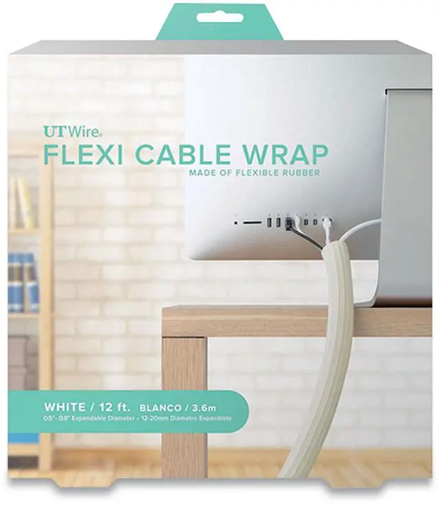 Alt view image 3 of 6 - ut wire utw-fcw12-wh expandable flexi cable wrap, 12-feet, white