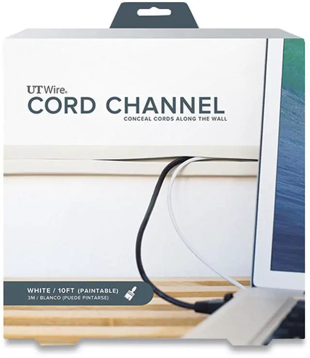 Alt view image 3 of 8 - ut wire utw-cc1001-wh 10-feet cord channel raceway, paintable white