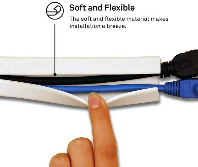 Alt view image 6 of 8 - ut wire utw-cc1001-wh 10-feet cord channel raceway, paintable white