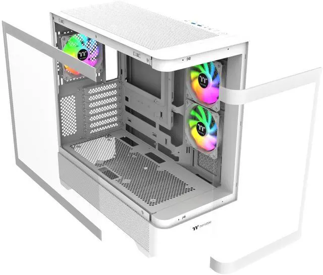 Alt view image 7 of 7 - Thermaltake View 290; Mid Tower; 3x120mm ARGB Lite Fans Included; 360mm Radiator Support; 450mm GPU Clearance; Hidden Connector Support; Rotatable PCIe Slots; 200mm PSU Clearance; Snow; Ca-11G-00M6WN-00