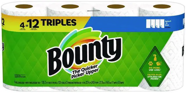 Alt view image 8 of 8 - Bounty Select-A-Size Paper Towels Paper Towels 2-Ply 135 Sheets/Roll 4 Rolls/Pack (06134)