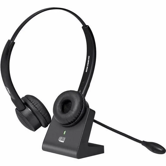 Alt view image 9 of 15 - Adesso Xtream P400 Wireless Multimedia Headset with Charging Dock - Stereo - Mini-phone (3.5mm) - Wireless - Bluetooth - 32 Ohm - 20 Hz to 20 kHz - Over-the-head - Binaural - Supra-aural