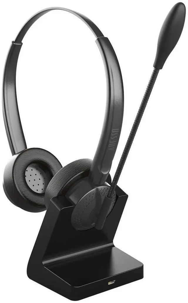 Alt view image 14 of 15 - Adesso Xtream P400 Wireless Multimedia Headset with Charging Dock - Stereo - Mini-phone (3.5mm) - Wireless - Bluetooth - 32 Ohm - 20 Hz to 20 kHz - Over-the-head - Binaural - Supra-aural