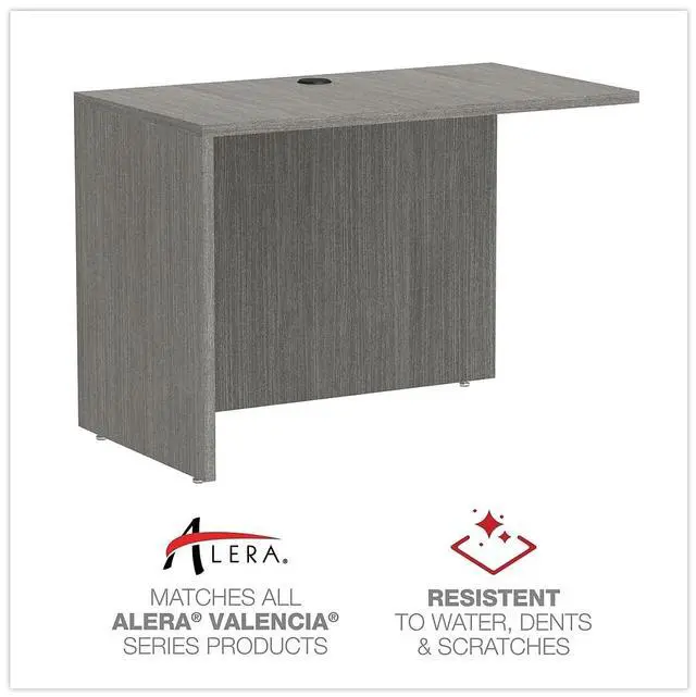 Alt view image 18 of 20 - Alera Valencia Series Reversible Return/Bridge Shell, 42w x 23.63d x 29.5h, Gray