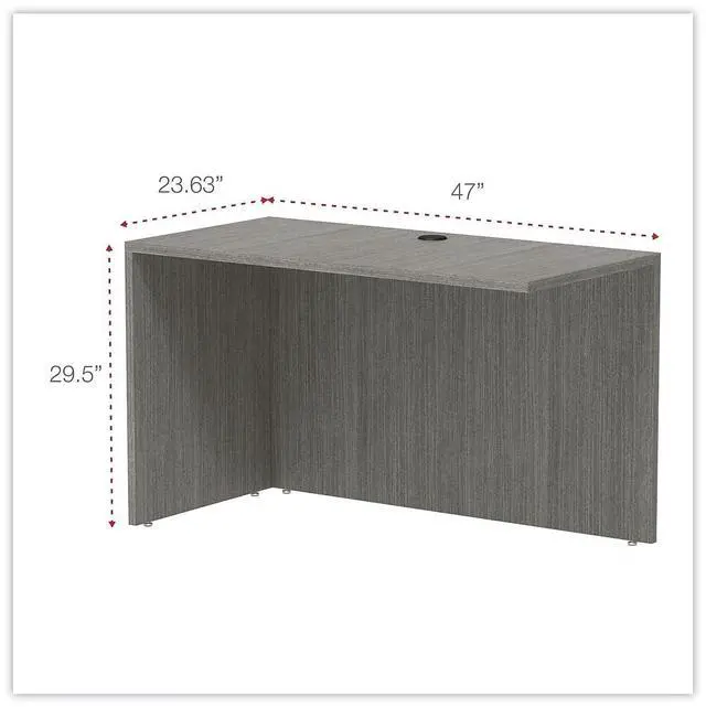 Alt view image 14 of 15 - Alera Valencia Series Reversible Return/Bridge Shell, 47.25w x 23.63d x 29.5h, Gray