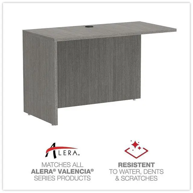Alt view image 11 of 15 - Alera Valencia Series Reversible Return/Bridge Shell, 47.25w x 23.63d x 29.5h, Gray