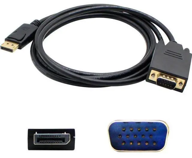 Alt view image 7 of 8 - AddOn DISPORT2VGAMM3B AddOn 91.00cm (3.00ft) DisplayPort Male to VGA Male Black Adapter Cable - 100% compatible with select devices.