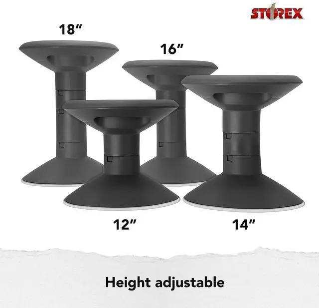 Alt view image 8 of 11 - Storex Wiggle Stool - Black - 13" Length x 13" Width x 18.4" Height STX00300U01C