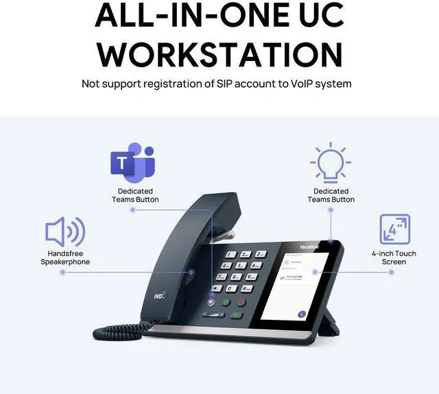 Alt view image 5 of 7 - Yealink MP45 USB Phone Compatible with Microsoft Teams