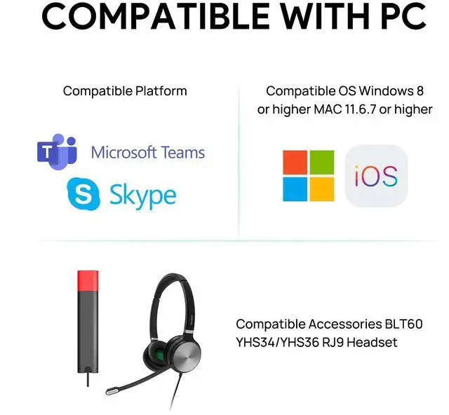 Alt view image 6 of 7 - Yealink MP45 USB Phone Compatible with Microsoft Teams