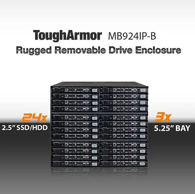 Alt view image 17 of 20 - Icy Dock MB924IP-B | Rugged Full Metal 24 Bay 2.5" SAS/SATA SSD/HDD Backplane Cage for 3 x External 5.25" Bay | ToughArmor