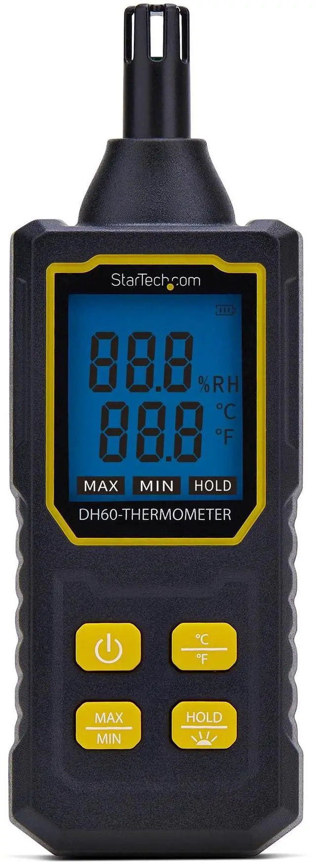 Alt view image 3 of 6 - StarTech Handheld Digital Temperature/Humidity Meter Hygrometer W/Large LCD Thermometer For Server Rooms/Offices Accurate Sensor DH60THERMOMETER