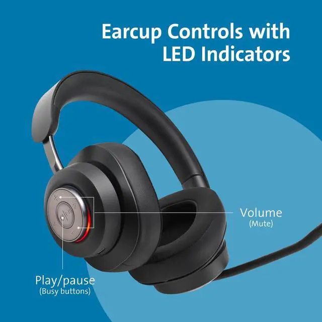 Alt view image 6 of 14 - Kensington H3005 Bluetooth Over-Ear Headset  K83456WW