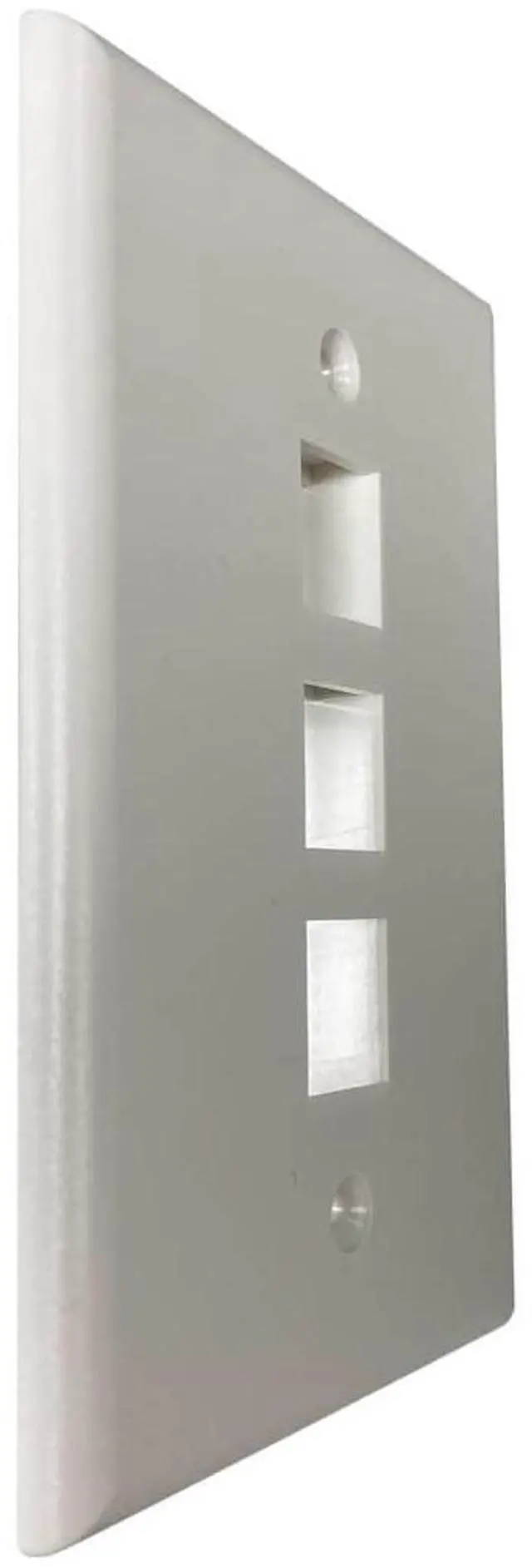 Alt view image 10 of 13 - Tripp Lite Safe-IT 3-Port Single-Gang Keystone Plate Ivory Matte N042AB003IVM