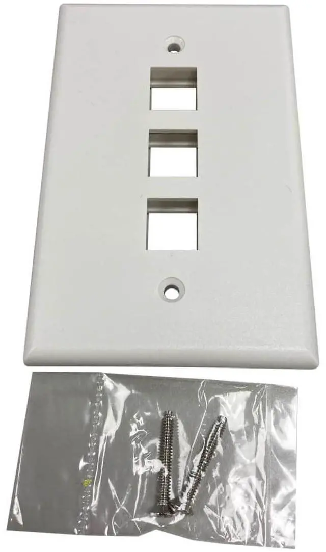Alt view image 13 of 13 - Tripp Lite Safe-IT 3-Port Single-Gang Keystone Plate Ivory Matte N042AB003IVM