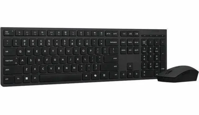 Alt view image 7 of 10 - Lenovo Professional Wireless Rechargeable Combo Keyboard and Mouse -US English - USB Type A Scissors Wireless Bluetooth/RF 2.40 GHz Keyboard - English (US) - Gray - USB Type A Wireless Bluetooth/RF Mo