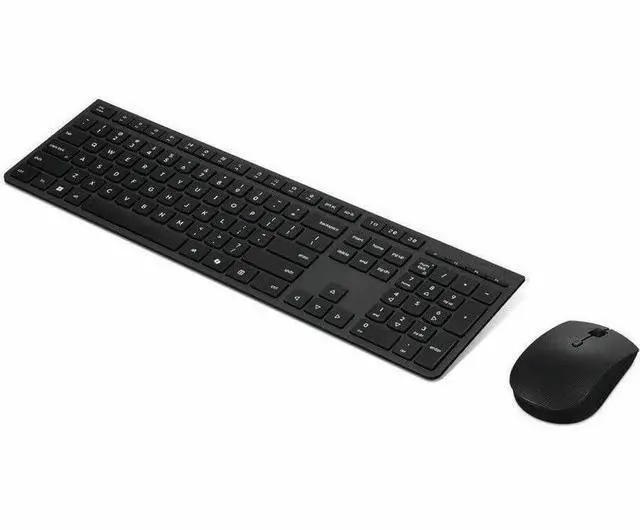 Alt view image 8 of 10 - Lenovo Professional Wireless Rechargeable Combo Keyboard and Mouse -US English - USB Type A Scissors Wireless Bluetooth/RF 2.40 GHz Keyboard - English (US) - Gray - USB Type A Wireless Bluetooth/RF Mo