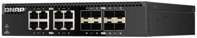 Main image of QNAP HALF-RACKMOUNT SWITCH QSW-3216R-8S8T-US, 16 PORT UNMANAGED SWITCH, 8 PORT O