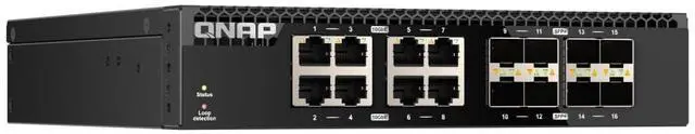 Alt view image 2 of 6 - QNAP HALF-RACKMOUNT SWITCH QSW-3216R-8S8T-US, 16 PORT UNMANAGED SWITCH, 8 PORT O