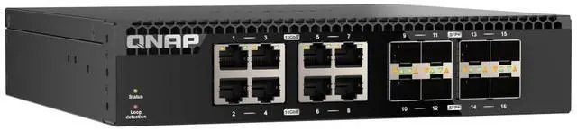 Alt view image 4 of 6 - QNAP HALF-RACKMOUNT SWITCH QSW-3216R-8S8T-US, 16 PORT UNMANAGED SWITCH, 8 PORT O