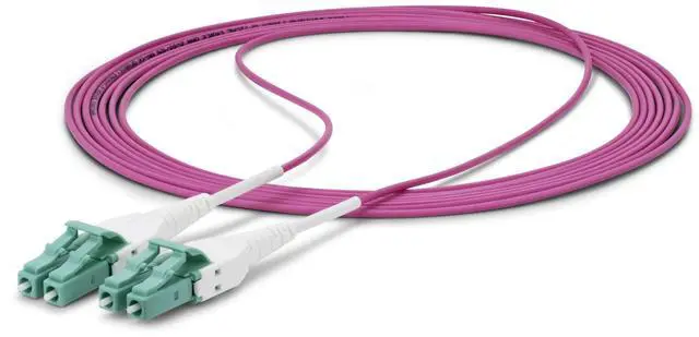 Alt view image 5 of 5 - StarTech 5m (16.4ft) LC to LC (UPC) OM4 Multimode Fiber Optic Cable, Erika Violet, 50/125, 40G/100G, Uniboot Fiber Jumper Cord, OFNR Riser Rated
