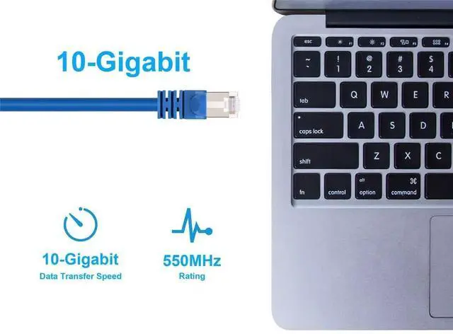 Alt view image 18 of 19 - Monoprice Cat6A Ethernet Patch Cable - 50 Feet - Blue | Snagless RJ45, Stranded, 550Mhz, STP, Pure Bare Copper Wire, 10G,26AWG