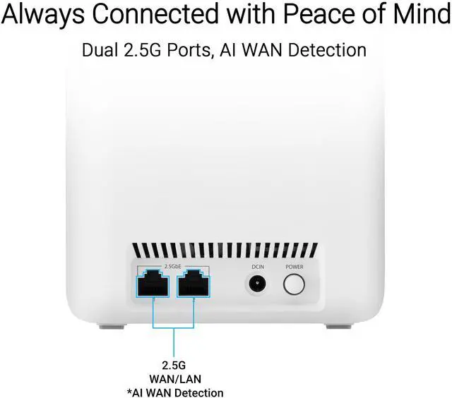 Alt view image 12 of 15 - Asus ZenWiFi BD4 Wi-Fi 7 IEEE 802.11 a/b/g/n/ac/ax/be Ethernet Wireless Router - Dual Band - 2.40 GHz ISM Band - 5 GHz UNII Band - 4 x Antenna(4 x Internal) - 450 MB/s Wireless Speed - 2 x Network Por