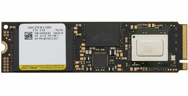 Alt view image 2 of 3 - HP 2 TB Solid State Drive - M.2 2280 Internal - PCI Express NVMe (PCI Express NVMe 4.0 x4) - Mobile Workstation, Notebook, Computer Device Supported - 3 Year Warranty