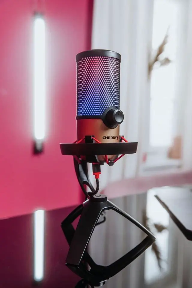 Alt view image 15 of 17 - CHERRY UM 9.0 PRO RGB Wired Microphone - Black, Copper - 8.20 ft - Stereo - 20 Hz to 20 kHz - Cardioid, Bi-directional, Omni-directional - Stand Mountable - USB 2.0