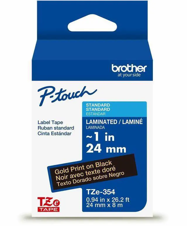 Main image of Brother Genuine P-touch TZe345 WHT on BK Label Tape Laminated 18mmX8m TZE345G