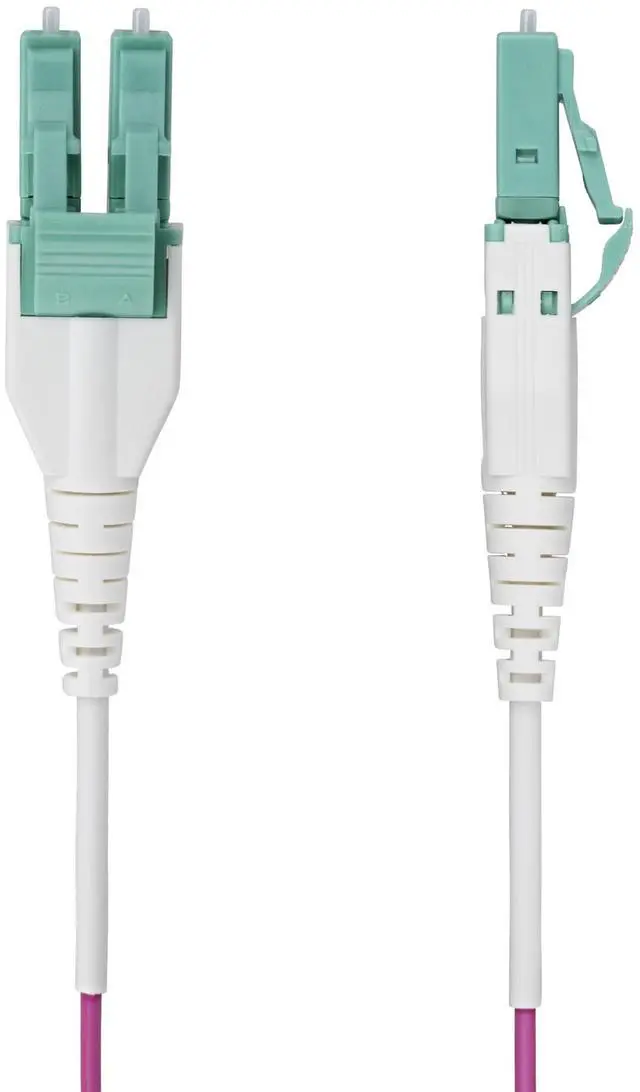 Alt view image 2 of 5 - StarTech 15m 49ft LC to LC UPC OM4 Multimode Fiber Optic Cable Erika Violet 50/125 100G Uniboot Fiber Jumper Cord OFNR Riser OM4RLCLC15M