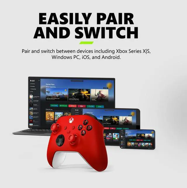 Alt view image 3 of 3 - Microsoft Xbox Series X/S Wireless Controller Pulse Red