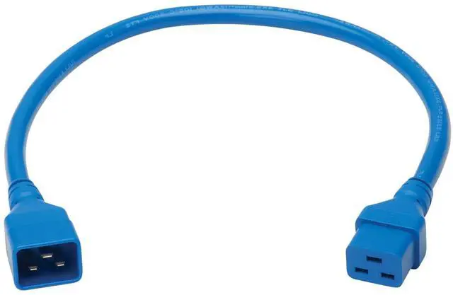 Alt view image 10 of 12 - Eaton Tripp Lite Series Power Extension Cord, C20 to C19 - Heavy-Duty, 20A, 250V, 12 AWG, 2 ft. (0.6 m), Blue - For Server Chassis, Server, Router, Network Device, UPS, PDU, Network Switch - 12 Gauge